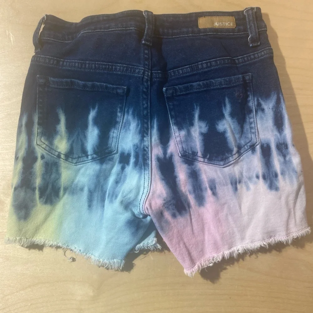 Justice Multicolor Tie-Dye Jean Shorts 16 (GA)